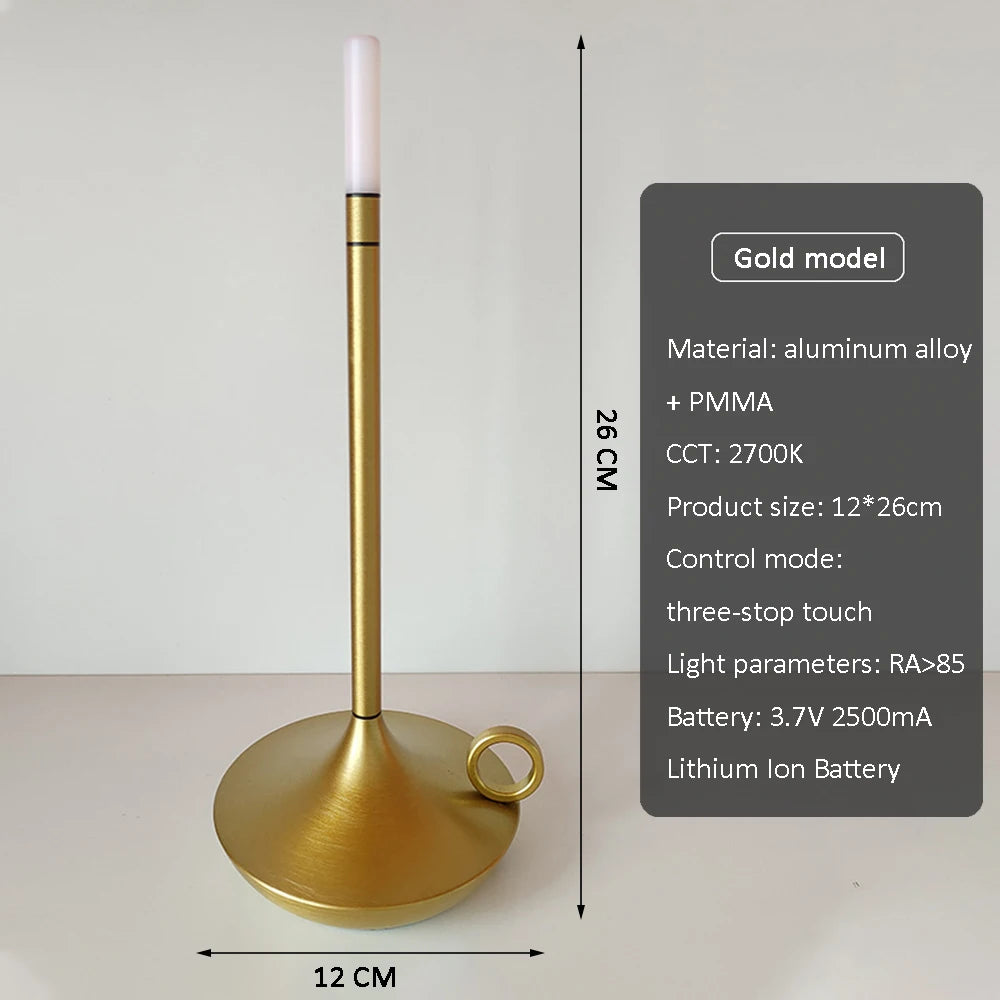 GlowEase Wireless Desk Lamp – Rechargeable LED Warm Candle Light for Bedside & Camping