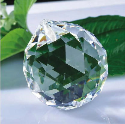 FENG SHUI  Hanging Clear Faceted Crystal Lighting Ball Prisms