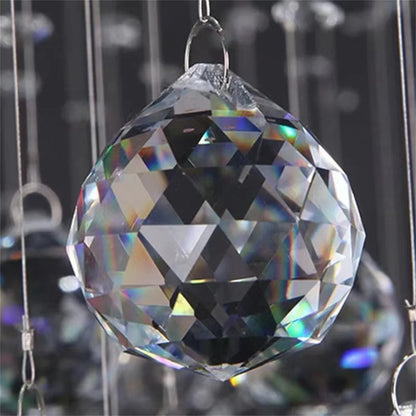 Hanging Clear Faceted Crystal Lighting Ball Prisms DIY Pendant Curtain Chandelier Lamp Decoration Sun Catcher Rainbow Pendant